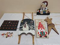 Group shot of all five Christmas decorations