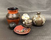 Group shot of all six pottery pieces