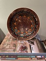 Top view showing entire interior design of porcelain bowl