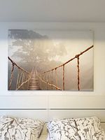 Frontal view of canvas above bed