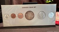 Full view of six-coin 1963 Canada Year Set in holder