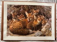 Full view of the unframed “Fox Family” print