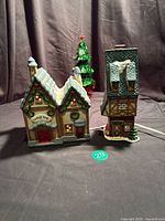 Both ceramic village buildings front view