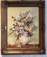 Framed oil painting front view