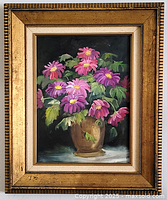 Full view of framed oil painting