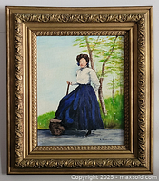 Framed oil painting full view