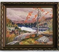 Framed oil painting full view