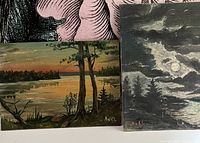 Both paintings side by side showing comparative size and signatures