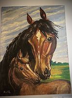 Front view of the oil painting showing subject and overall condition