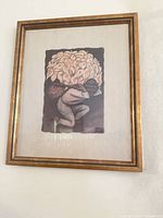 Full view of framed artwork on wall