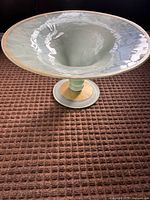 Full view of frosted glass pedestal centerpiece bowl