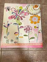 Front view of signed floral canvas print