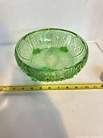 Top view showing pattern, diameter tape, and intact rim