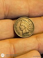 Obverse showing 1901 date and Liberty with feathered headdress