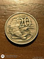 Reverse showing platypus and denomination 20