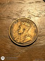 Obverse showing King George V portrait and legend