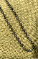 Full view of beaded labradorite necklace