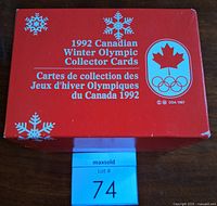 Red 1992 Canadian Winter Olympic Collector Cards box front