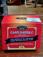 Retail box of Cardboard Gold Card Saver I 200 holders visible