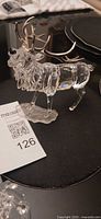 Front view of Swarovski crystal stag showing antlers and faceted body