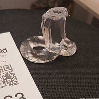 Overall view of Swarovski crystal cobra figurine