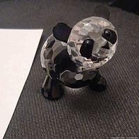 Front view of Swarovski crystal panda figurine