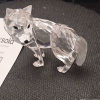 Front angled view of Swarovski faceted crystal wolf
