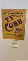 Front of Ty Cobb candy box showing main graphics and price