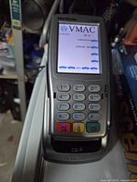 Front view of Verifone VX 820 Duet terminal showing screen and keypad