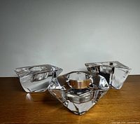 Three crystal tealight holders grouped