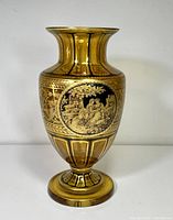 Full view of amber glass vase front