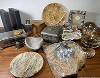 All items displayed on desk surface