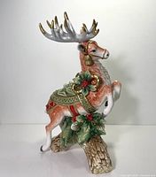 Full view of ceramic reindeer candle holder
