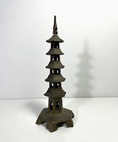 Full view of brass pagoda front