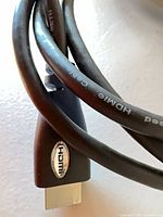 Close-up of HDMI connector and cable sheath