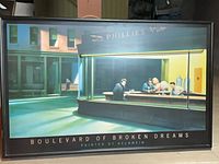 Front view of framed illuminated print