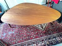 Top view showing kidney shape and veneer grain