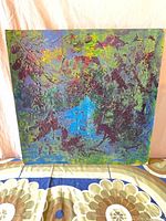 Full frontal view of the John Skrobach abstract painting on board