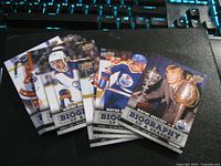 Stack of Upper Deck Biography of a Season cards fanned out