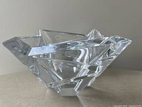Angular clear crystal bowl front angle