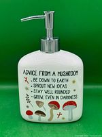 Front view showing printed design and pump