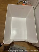 Interior view of white Doggy Bathroom litter box