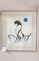 Full view of framed print with mat and frame