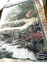 Thomas Kinkade scenic landscape woven throw with fringe