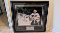 Full view of framed autographed Bobby Orr photograph