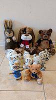Group shot showing all plush toys together