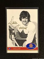 Front of Dale Tallon trading card showing gold autograph and card design