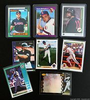 Front view of all eight Dante Bichette cards