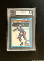 Front of graded John Tonelli rookie card showing KSA 6.5 label and card design