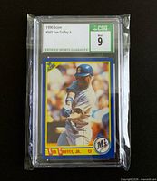 Front of CSG-slabbed Ken Griffey Jr. 1990 Score #560 card showing grade label